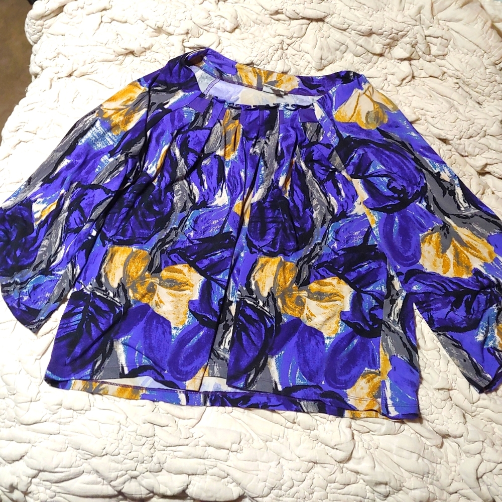 Worthington Sz PXL Abstract Floral Top